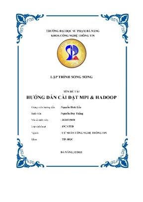 Lập trình song song tên đề tài hướng dẫn cài đặt mpi hadoop