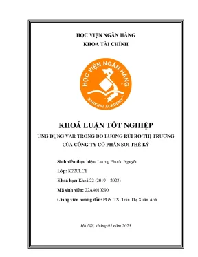Ứng dụng var trong đo lường rủi ro thị trường của công ty cổ phần sợi thế kỷ