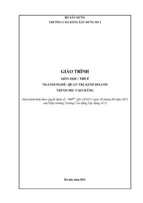Giáo trình thuế ngành quản trị kinh doanh cao đẳng