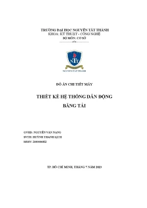 Đồ án chi tiết máy thiết kế hệ thống dẫn động băng tải