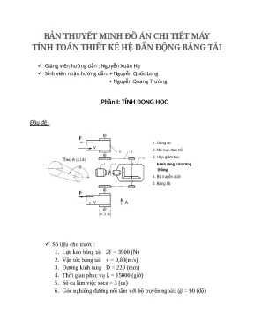 Bản thuyết minh đồ án chi tiết máy tính toán thiết kế hệ dẫn động băng tải