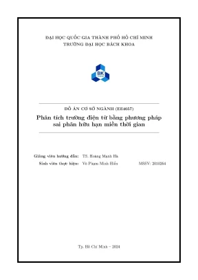 Đồ án cơ sở ngành ee4057 phân tích trường điện từ bằng phương pháp sai phân hữu hạn miền thời gian