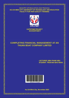 Completing financial management at an thuan boat company limited