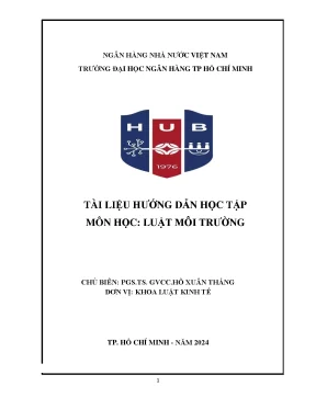 Luật môi trường tài liệu hướng dẫn học tập môn học