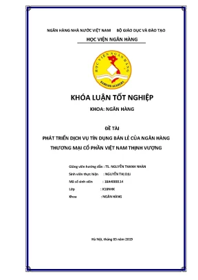 Khóa luận tốt nghiệp ngân hàng phát triển dịch vụ tín dụng bán lẻ của ngân hàng thương mại cổ phần việt nam thịnh vượng