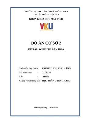 Đồ án cơ sở 2 đề tài website bán hoa