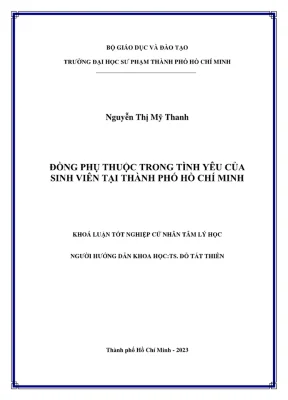 Khóa luận tốt nghiệp tâm lý học đồng phụ thuộc trong tình yêu của sinh viên tại thành phố hồ chí minh