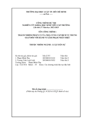 Trách nhiệm pháp lý của nhà cung cấp dịch vụ trung gian đối với hành vi xâm phạm nhãn hiệu