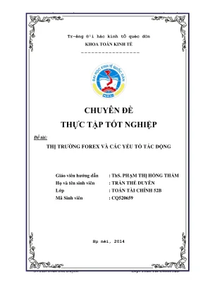Chuyên đề thực tập tốt nghiệp thị trường forex và các yếu tố tác động