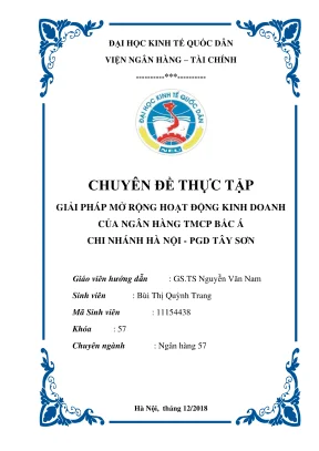 Chuyên đề thực tập giải pháp mở rộng hoạt động cho vay tiêu dùng tại phòng giao dịch hào nam chi nhánh kinh đô ngân hàng thương mại cổ phần việt nam thịnh vượng