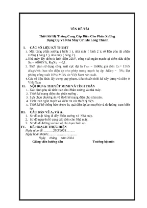 Đồ án hệ thống cung cấp điện