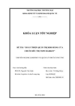 Hoàn thiện quản trị hoạt động kho của chuỗi siêu thị tops market