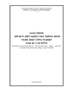 Giáo trình điều khiển nhà thông minh nghề điện công nghiệp cao đẳng