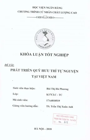 Khóa luận tốt nghiệp phát triển quỹ hưu tri tự nguyện tại việt nam