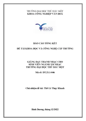 Giảng dạy thanh nhạc cho sinh viên ngành âm nhạc trường đại học thủ dầu một