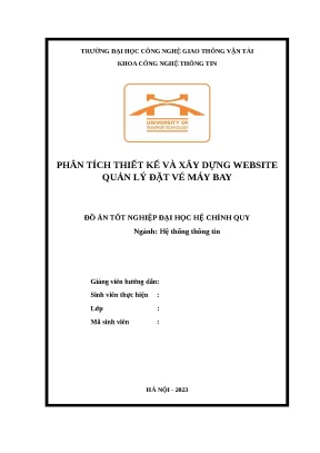 Đồ án tốt nghiệp quản lý đặt vé máy bay