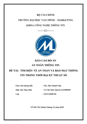 Báo cáo đồ án an toàn thông tin đề tài tìm hiểu về an toàn và bảo mật thông tin trong thời đại kỹ thuật số