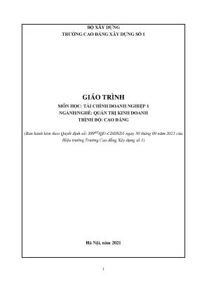 Giáo trình tài chính doanh nghiệp 1 ngành quản trị kinh doanh cao đẳng