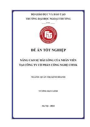 Nâng cao sự hài lòng của nhân viên tại công ty cổ phần công nghệ citek