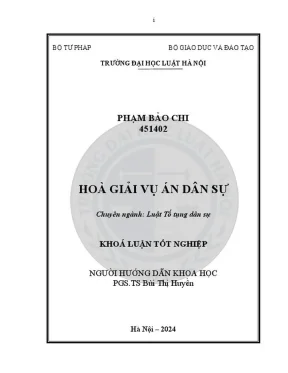 Khóa luận tốt nghiệp hoà giải vụ án dân sự