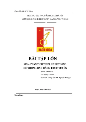 Bài tập lớn phân tích thiết kế hệ thống hệ thống bán hàng trực tuyến