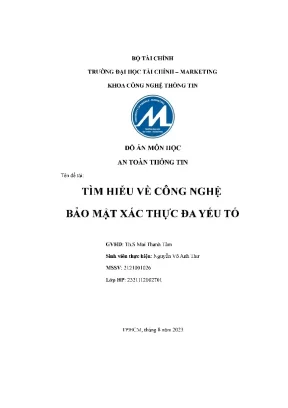 Đồ án môn học an toàn thông tin tìm hiểu về công nghệ bảo mật xác thực đa yếu tố