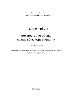 Giáo trình cơ sở dữ liệu ngành công nghệ thông tin cao đẳng