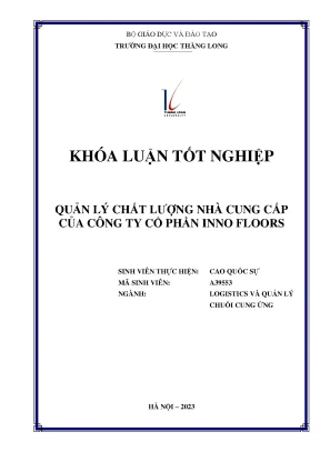 Quản lý chất lượng nhà cung cấp của công ty cổ phần inno floors