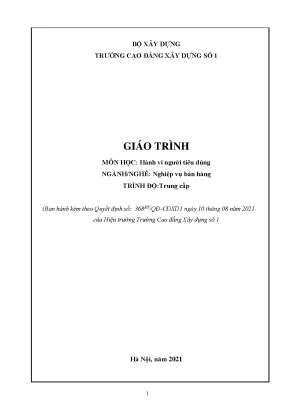 Giáo trình hành vi người tiêu dùng ngành nghiệp vụ bán hàng trung cấp