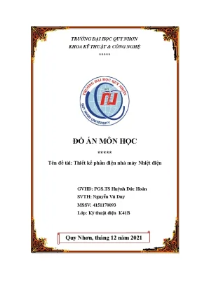 Đồ án môn học thiết kế phần điện nhà máy nhiệt điện