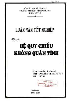 Khóa luận tốt nghiệp vật lý hệ quy chiếu không gian quán tính