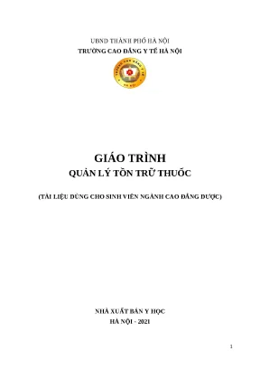 Giáo trình quản lý tồn trữ thuốc