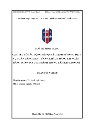 Các yếu tố tác động đến quyết định sử dụng dịch vụ ngân hàng điện tử của khách hàng tại ngân hàng indovina chi nhánh trung tâm kinh doanh