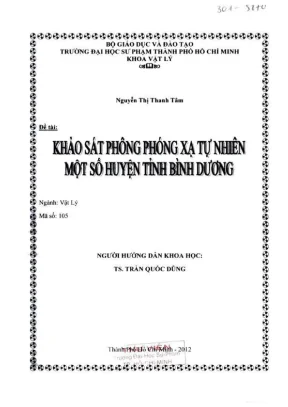 Khóa luận tốt nghiệp vật lý khảo sát phông phóng xạ tự nhiên một số huyện tỉnh bình dương
