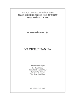 Hướng dẫn bài tập vi tích phân 2a