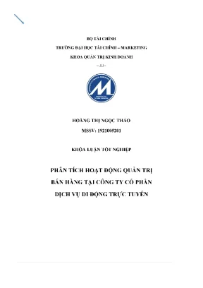 Phân tích hoạt động quản trị bán hàng tại công ty cổ phần dịch vụ di động trực tuyến