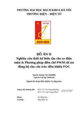 Đồ án ii nghiên cứu thiết kế biến tần cho xe điện mini phương pháp điều chế pwm tối ưu đồng bộ cho cấu trúc điều khiển foc