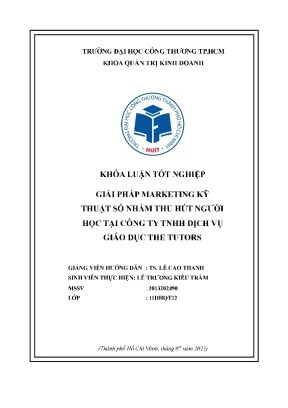 Khóa luận tốt nghiệp giải pháp marketing kỹ thuật số nhằm thu hút người học tại công ty tnhh dịch vụ giáo dục the tutors