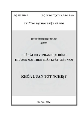 Khóa luận tốt nghiệp chế tài do vi phạm hợp đồng thương mại theo pháp luật việt nam