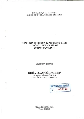 Khóa luận tốt nghiệp phát triển nông thôn đánh giá mô hình trồng tre lấy măng ở tỉnh tây ninh