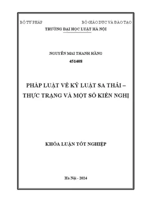 Khóa luận tốt nghiệp pháp luật về kỷ luật sa thải thực trạng và một số kiến nghị