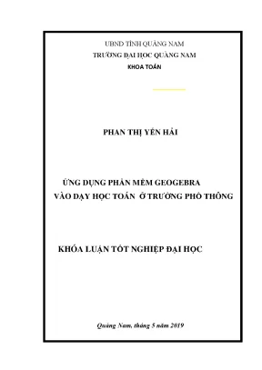 Ứng dụng phần mềm geogebra vào dạy học toán ở trờng phổ thông