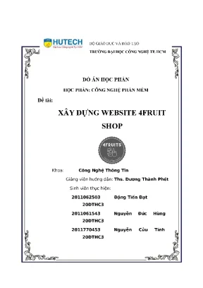 Đồ án học phần công nghệ phần mềm đề tài xây dựng website 4fruit shop