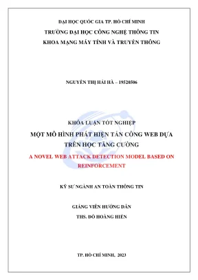 Khóa luận tốt nghiệp an toàn thông tin một mô hình phát hiện tấn công web dựa trên học tăng cường