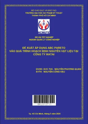 Đề xuất áp dụng abc pareto vào quá trình hoạch định nguyên vật liệu tại công ty matai
