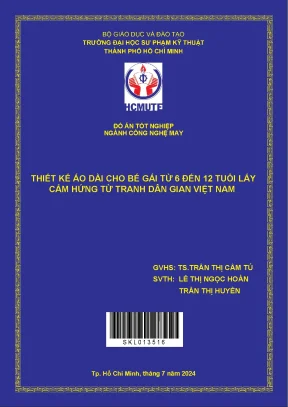 Thiết kế áo dài cho bé gái từ 6 đến 12 tuổi lấy cảm hứng từ tranh dân gian việt nam