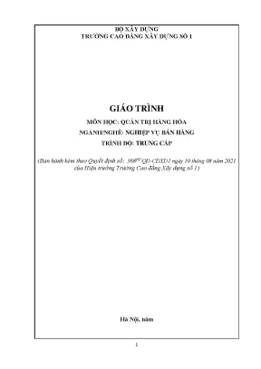 Giáo trình quản trị hàng hóa ngành nghiệp vụ bán hàng trung cấp