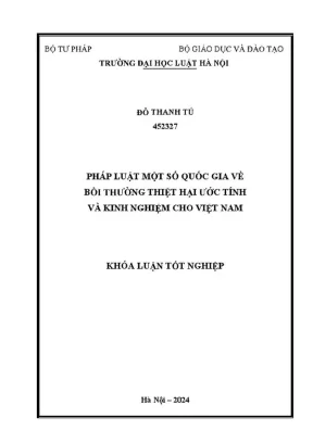 Khóa luận tốt nghiệp pháp luật một số quốc gia về bồi thường thiệt hại ước tính và kinh nghiệm cho việt nam