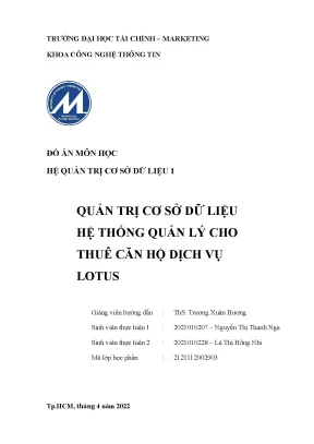 Đồ án môn học quản trị cơ sở dữ liệu hệ thống quản lý cho thuê căn hộ dịch vụ lotus