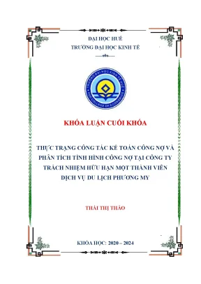 Thực trạng công tác kế toán công nợ và phân tích tình hình công nợ tại công ty tnhh mtv dv dl phương my